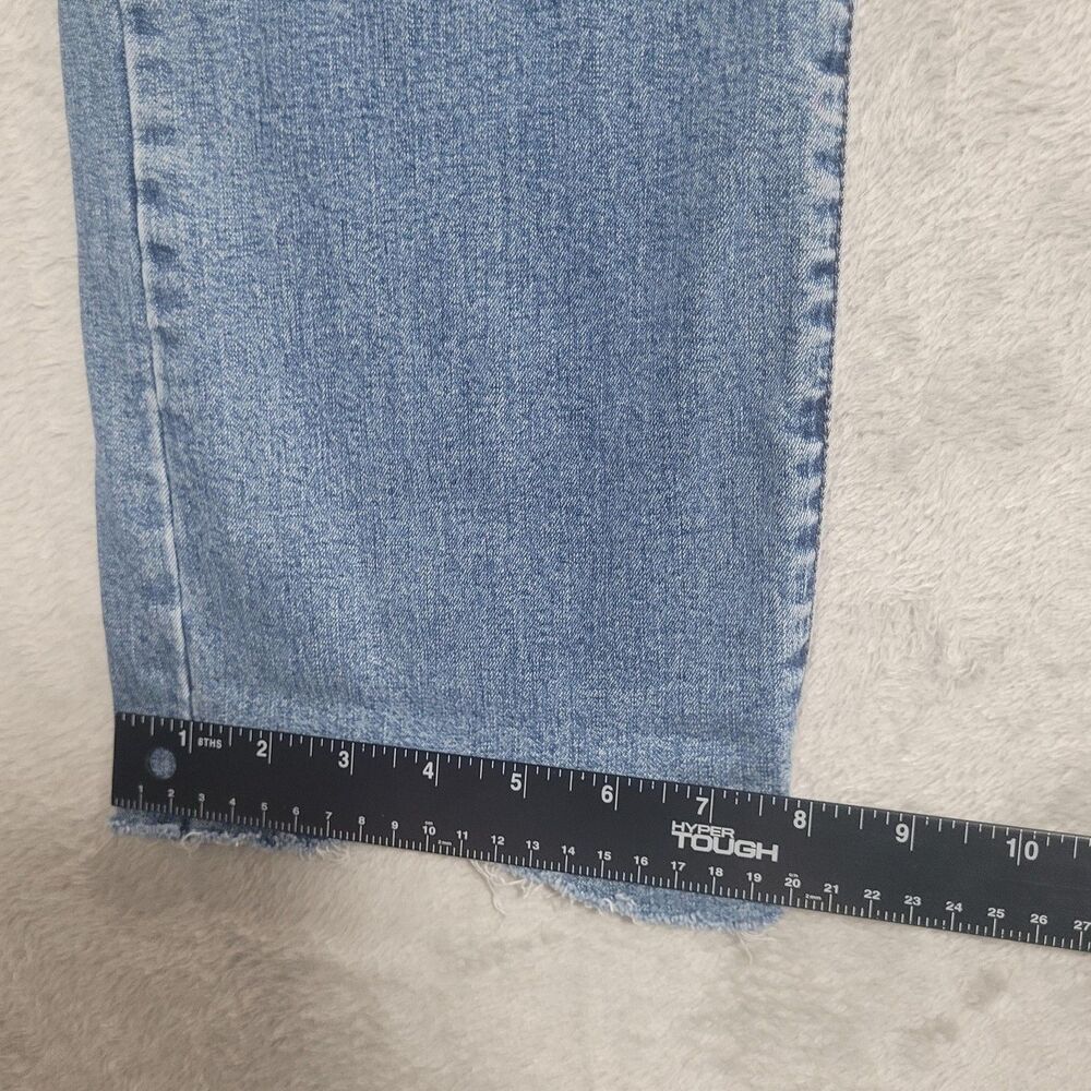 Lauren Ralph Lauren Straight Jeans Womens 14 Blue Light Wash Raw Hem Stretch - Picture 5 of 12